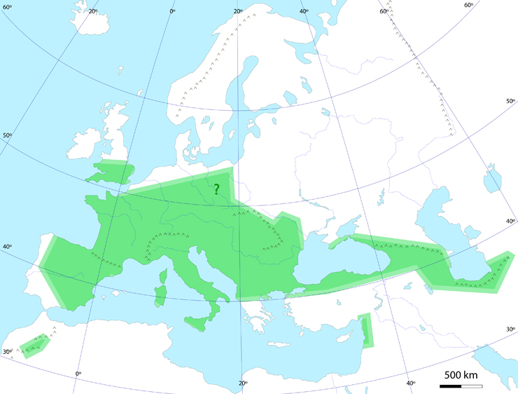 Distribution map Sorbus torminalis