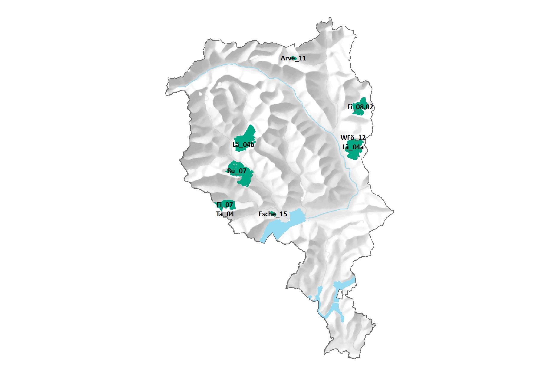 Generhaltungsgebiete im Kanton Tessin (Anzahl: 9, Stand 16.11.2023)